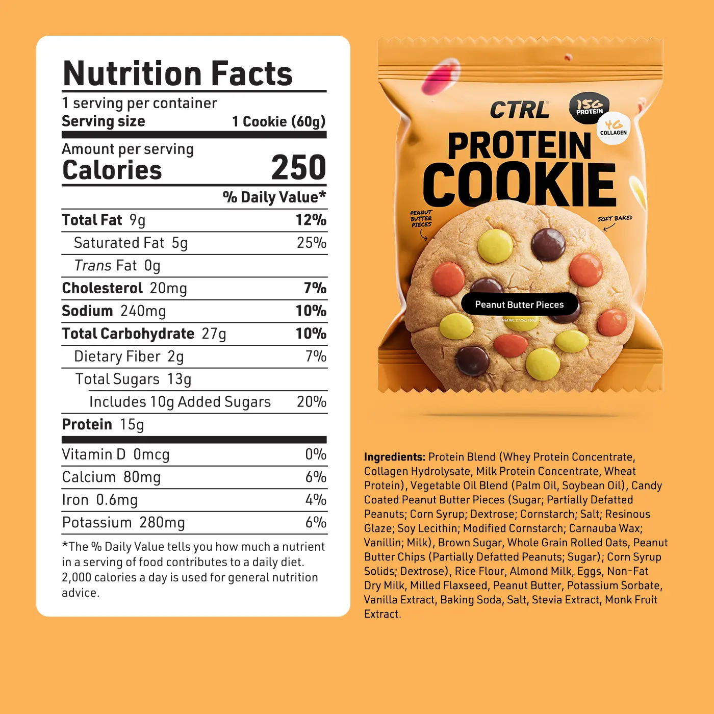 Peanut Butter Pieces - Protein Cookies (6 Pack) - Image 4